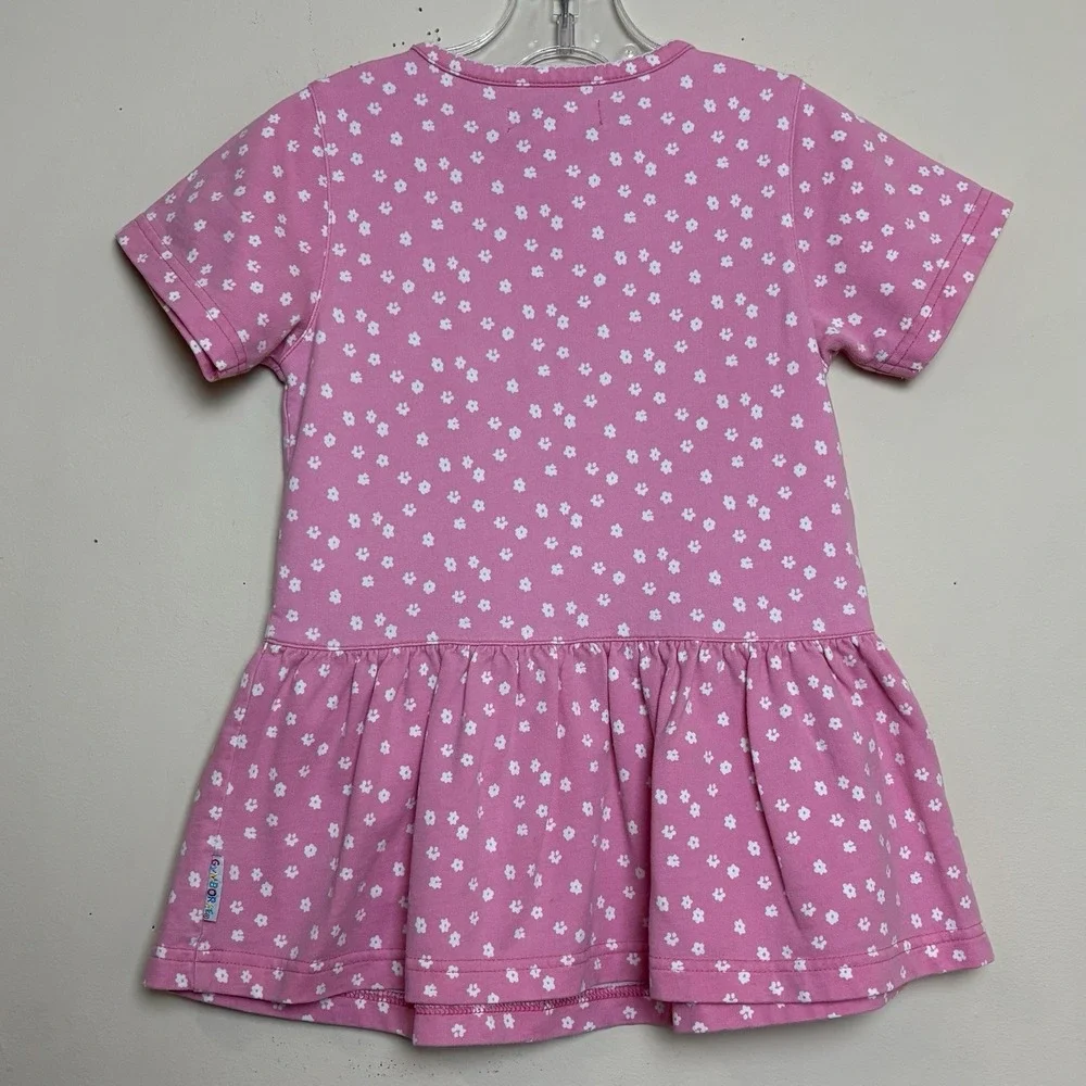 Vintage 1996 Gymboree Flower Party Dress Pink Floral Rainbow Tag Size Small 18M